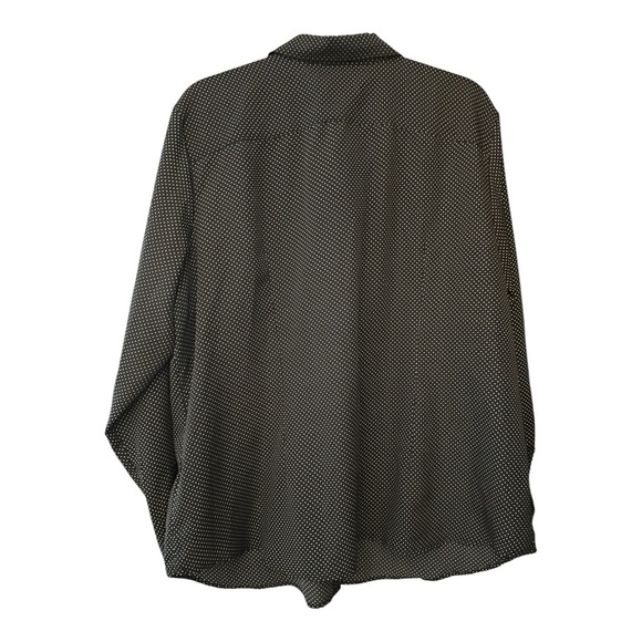 Lauren Ralph Lauren Black White Polka Dot Button Front Blouse 2X NWT - Picture 3 of 5